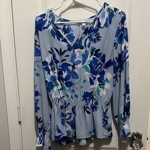 Counterparts Blue Floral Women's Blouse